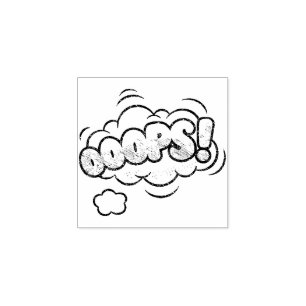 OOOPS! Vintage Comic Book Steampunk Pop Art Rubber Stamp