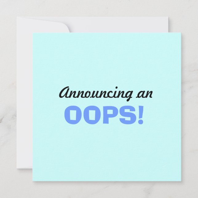 "Oops" baby announcement (Front)