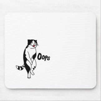 Oops cat mouse pad