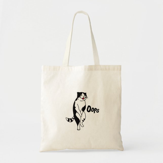 Oops cat tote bag (Front)