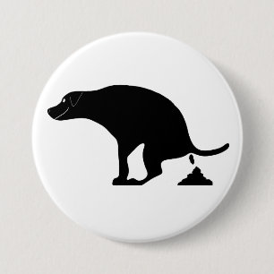 Oops! Caught in the Act Pooping Dog 7.5 Cm Round Badge