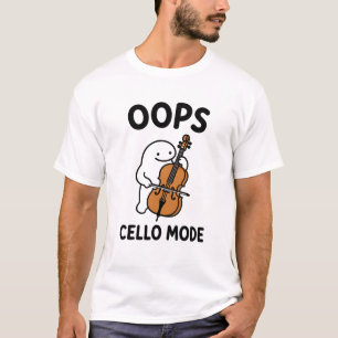 Oops Cello Mode Funny Cute Cellist Character Gift T-Shirt