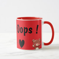 Oops! Cute Teddy Bear Mug – Funny Love Bear Design
