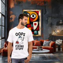 Oops Fixing Stuff Funny Cute Handyman Character