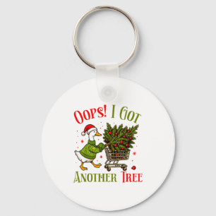 Oops I Got Another Tree Funny Christmas Goose Retr Key Ring