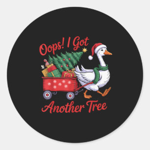 Oops! I Got Another Tree Goose Christmas Tree Classic Round Sticker