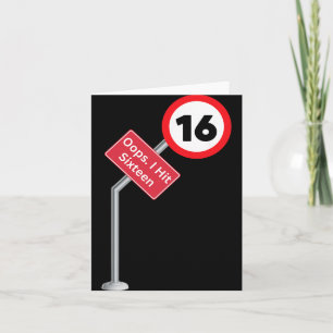 Oops I Hit Sixteen Funny 16th Birthday Boy Girl Ne Card