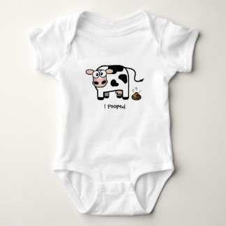 Oops I Pooped | Funny Pooping Cow Baby Bodysuit