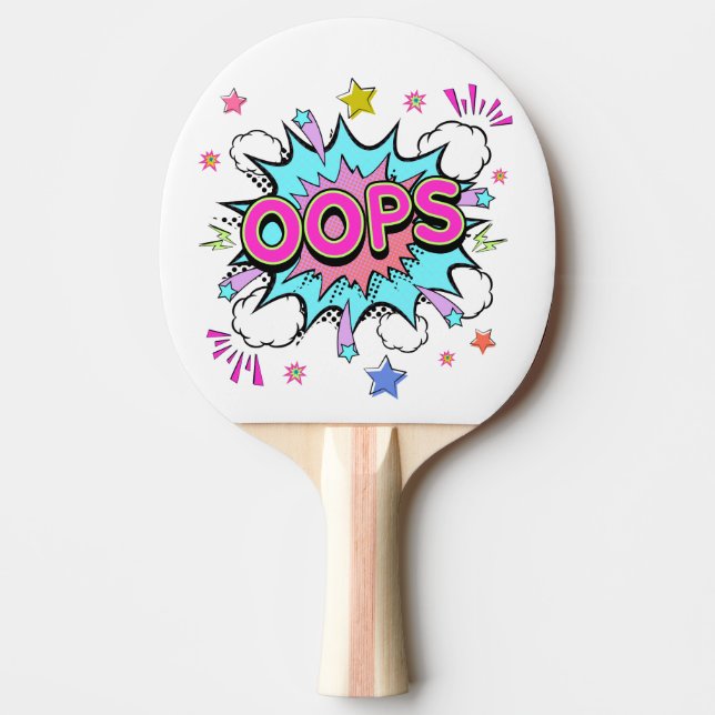 Oops Pop Art Explosion Ping Pong Paddle (Front)
