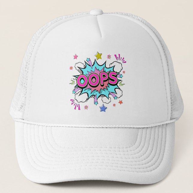 Oops Pop Art Explosion Trucker Hat (Front)