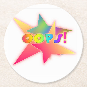 Oops round paper coaster