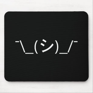 Oops Shrug Emoticon ¯\_(シ)_/¯ Japanese Kaomoji Mouse Pad