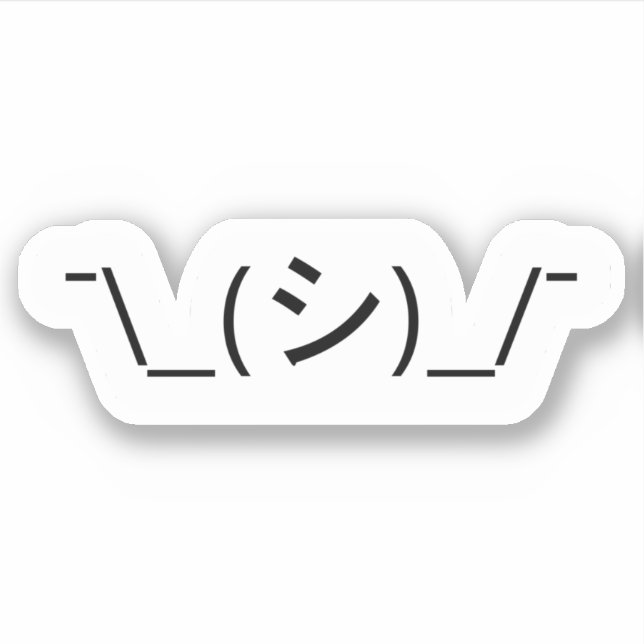 Oops Shrug Emoticon ¯\_(シ)_/¯ Japanese Kaomoji Sti (Front)