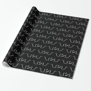 Oops Shrug Emoticon ¯\_(シ)_/¯ Japanese Kaomoji Wrapping Paper