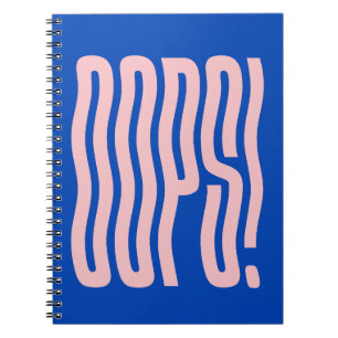 Oops Wavy Text (Blue Tone) Notebook