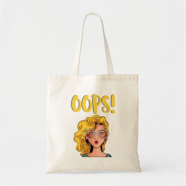 Oops Woman Funky Tote Bag (Front)