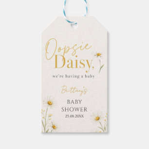Oopsie Daisy Baby Shower Minimalist Gift Tags