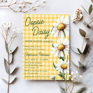 Oopsie Daisy We're Having A Baby Daisy Baby Shower Invitation