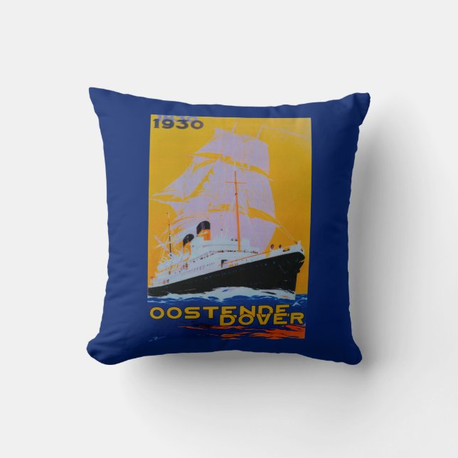 Oostende Dover Vintage PosterEurope Cushion (Front)