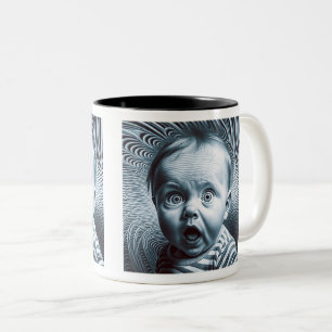 Op Art Baby Two-Tone Mug, 11 oz Coffee Mug