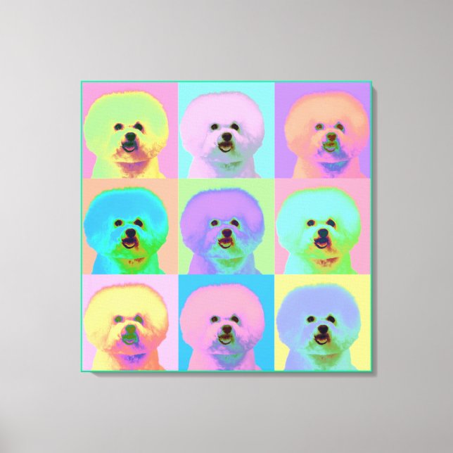 Op Art - Bichon Frise Canvas Print (Front)