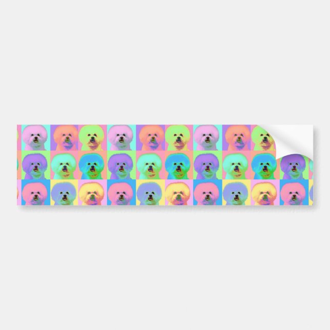 Op Art - Bichon Frise - Cody Bumper Sticker (Front)