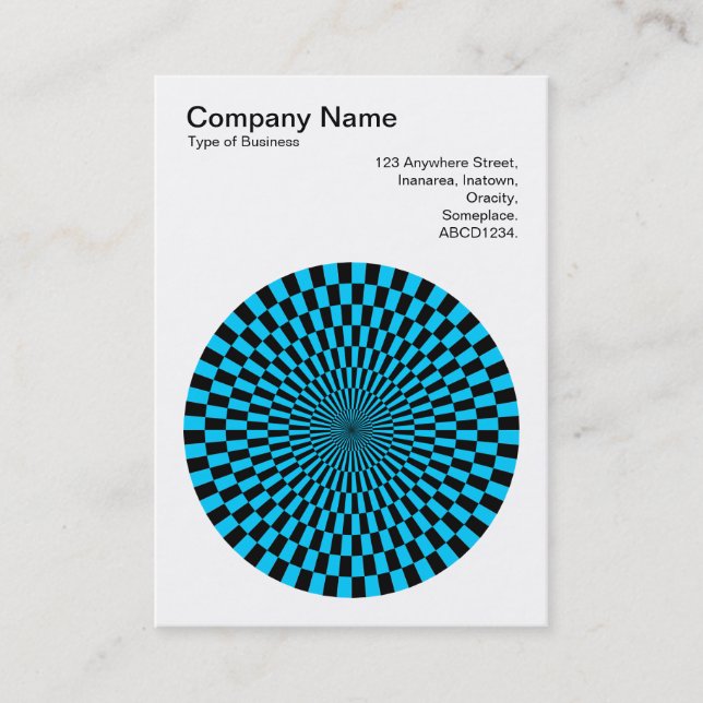 Op Art - Black and Sky Blue Business Card (Front)