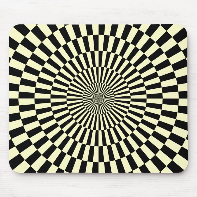Op Art - Cream and Black Mouse Pad (Front)