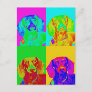 Op Art Dachshund Postcard