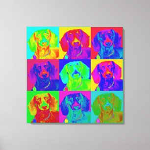 Op Art Doxie Canvas Print