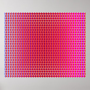 Op Art Facing Each Other Red Fuchsia Violet Poster