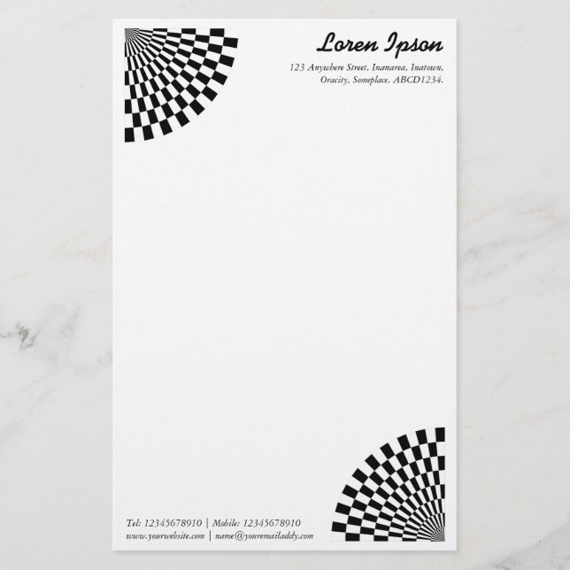 Op Art Fan Stationery (Front)