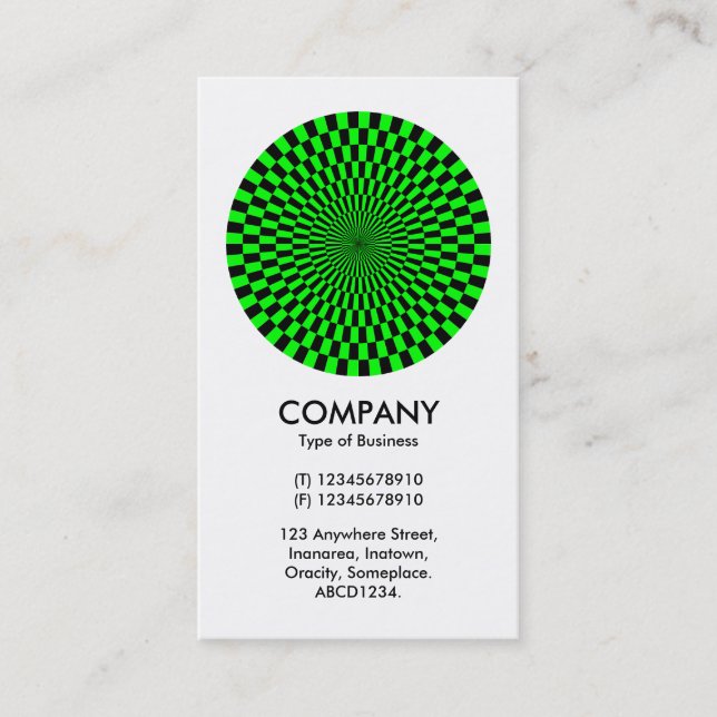Op Art - Green and Black Business Card (Front)