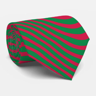 Op-Art Green Red Christmas Midcentury Modern Tie