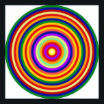 Op Art Homage to CT Multicolor Concentric Circles Poster<br><div class="desc">Op Art Homage to CT Multicolor Concentric Circles</div>