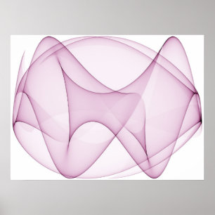 Op Art Sine Curves Two Purple Poster