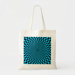 Op Art - Sky Blue and Black Tote Bag