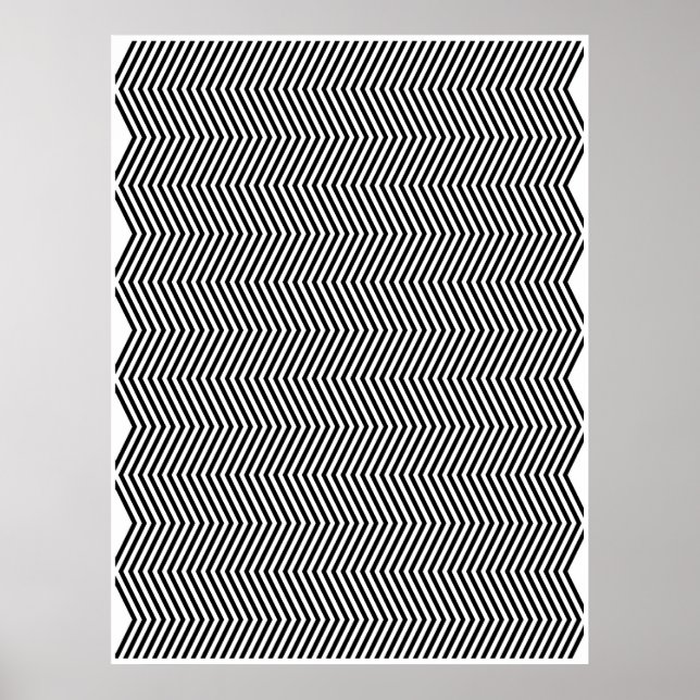 Op Art Vertical Zig Zag Two Poster (Front)