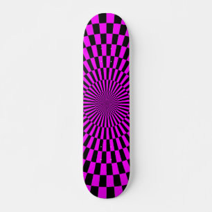 Op Art Wheel -Magenta and Black Skateboard