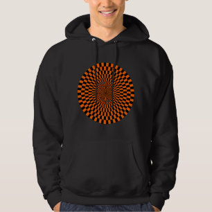 Op Art Wheel - Orange and Black Hoodie