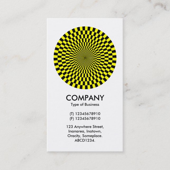 Op Art - Yellow and Black Business Card (Front)