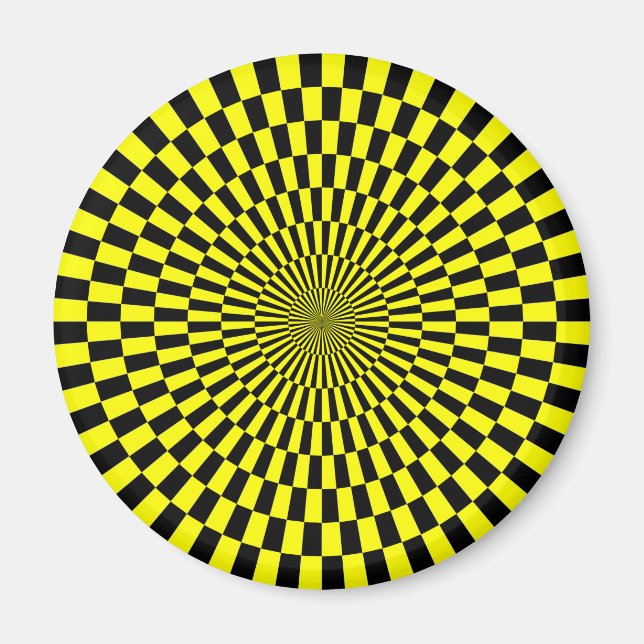 Op Art  - Yellow and Black Magnet (Front)
