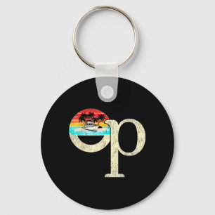 Op Ocean Vintage Pacific Ocean Beach Sun Palm Key Ring