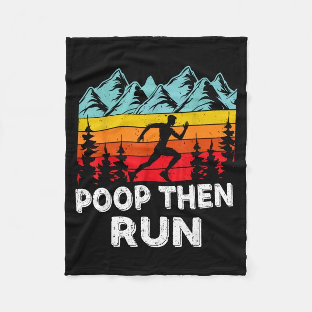 Op Then Run Funny Running Quotes For Marathon Runn Fleece Blanket (Front)