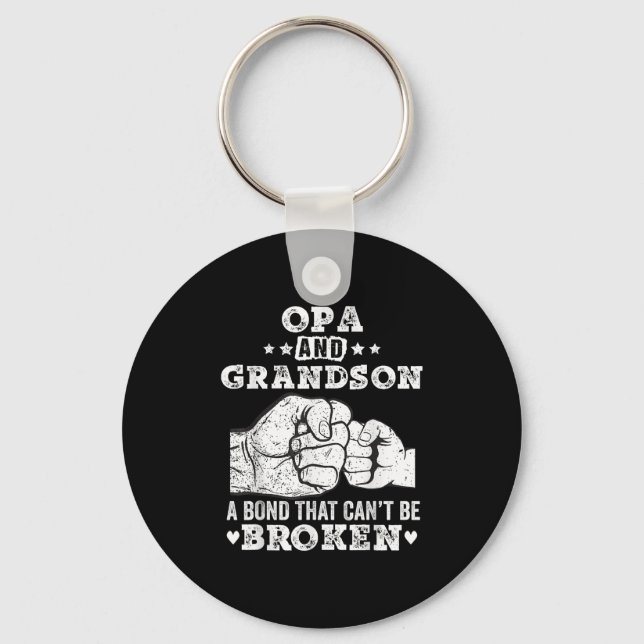 Opa And Grandson A Bond That Cant Be Broken Grandp Key Ring (Front)