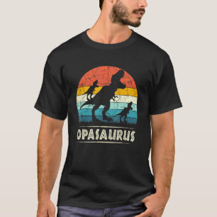 Opa Dinosaur Opasaurus 2 Two Kids Son Daughter Mum T-Shirt