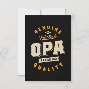 Opa Genuine and Trusted RSVP Card