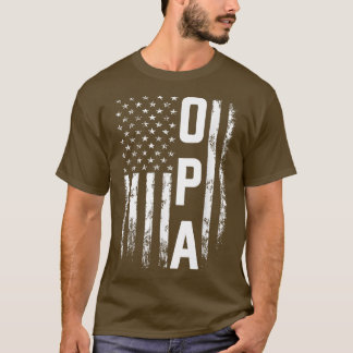 Opa Gift America Flag Gift For Men Father's Day T-Shirt