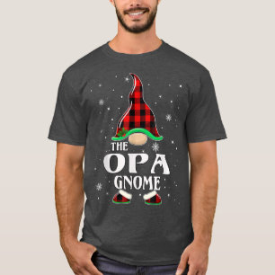 Opa Gnome Buffalo Plaid Matching Family Christmas  T-Shirt