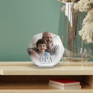 Opa Grandpa Year Established Photo Block